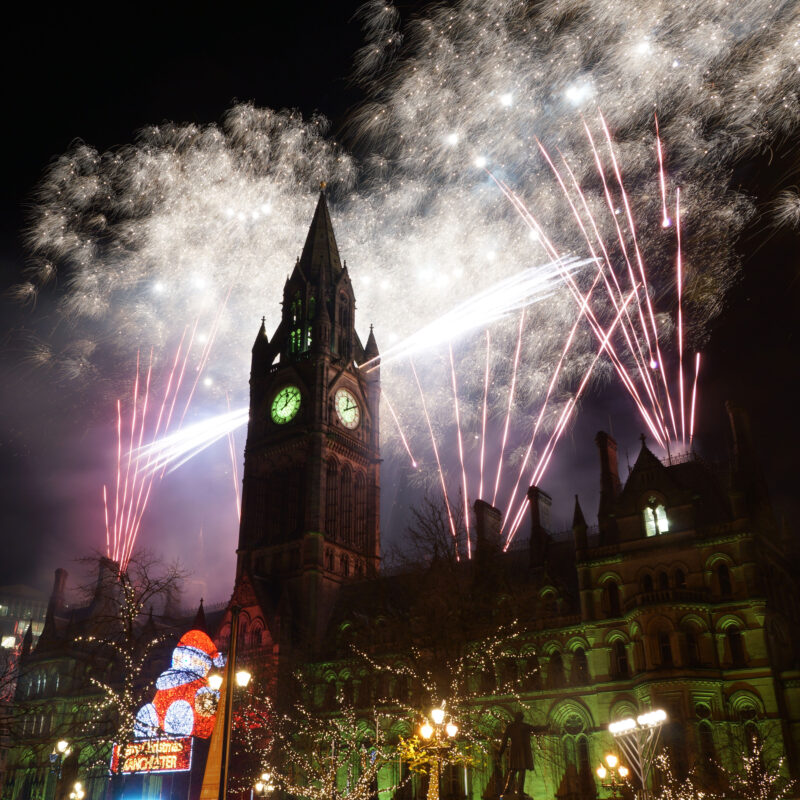 Manchester New Year's Eve Fireworks at Manchester Cathedral Creative