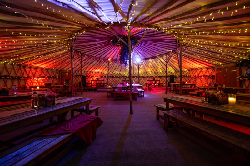 The Lawn Club yurt space.