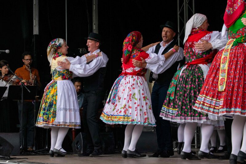 Dancers in traditional Hungarian dress
