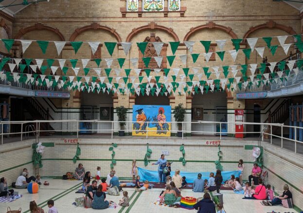 Picnic in the pool at Victoria Baths