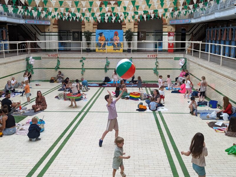 Picnic in the pool at Victoria Baths