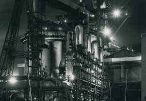 Redcar Blast furnace, 2.00am Midsummer night, 1986.