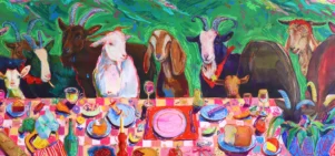 The Goats Last Supper by Olivia Hawkswell