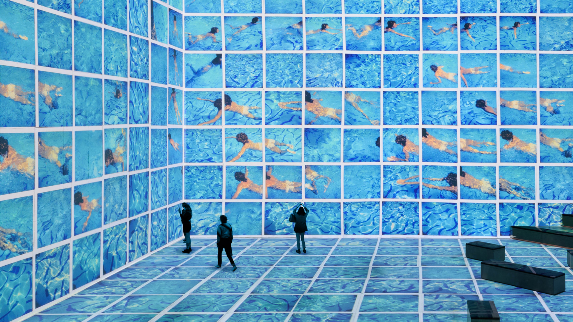 David Hockney swimming pool light projections