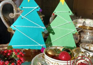 Christmas at Elizabeth Gaskell's House Kids Christmas tree craft with festive decorations