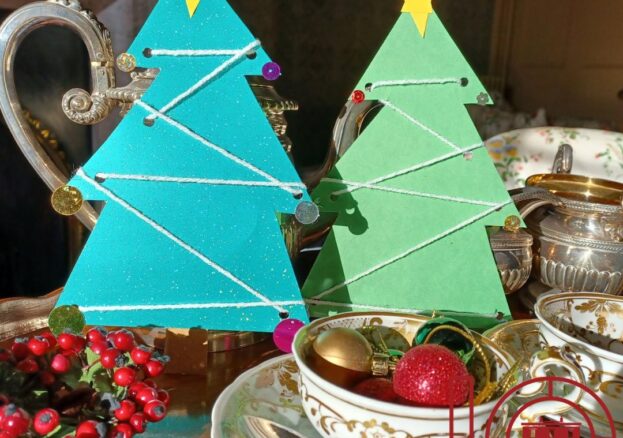 Christmas at Elizabeth Gaskell's House Kids Christmas tree craft with festive decorations