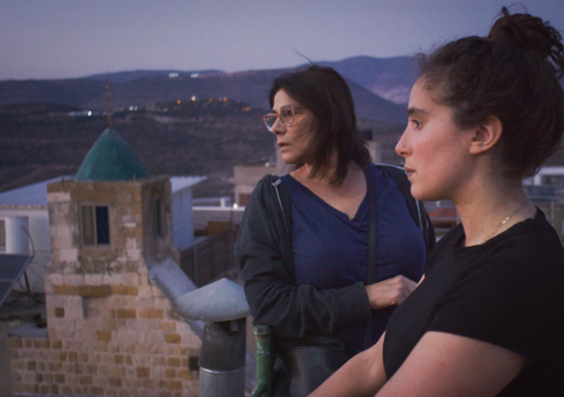 a still from the film, showing two women